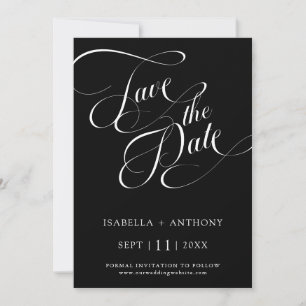 Reserva La Fecha Calligrafía romántica negra