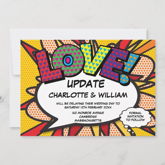 Reserva La Fecha Cambia la Fecha Diversión Moderno Cómic (Anverso)