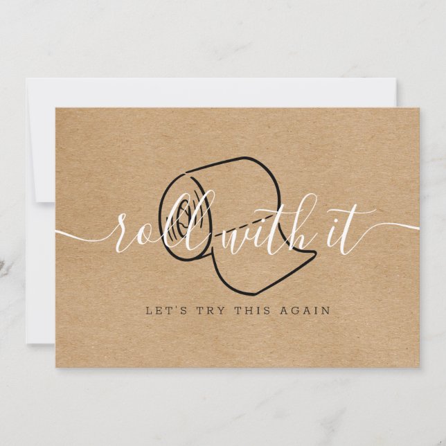 Reserva La Fecha Cambia la Fecha Pospuesta Cancelada Rústica Boho (Anverso)