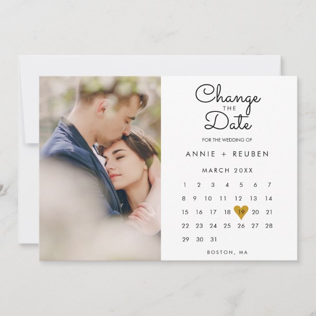 Reserva La Fecha Cambiar la fecha Nuevos planes Calendario Foto (Anverso)
