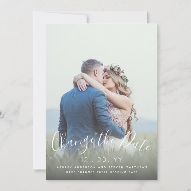 Reserva La Fecha Cambiar la foto del guión del Boda de fechas (Anverso)