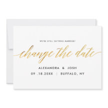 Cambio de Fecha de Bodas en Letra Dorada Posposici