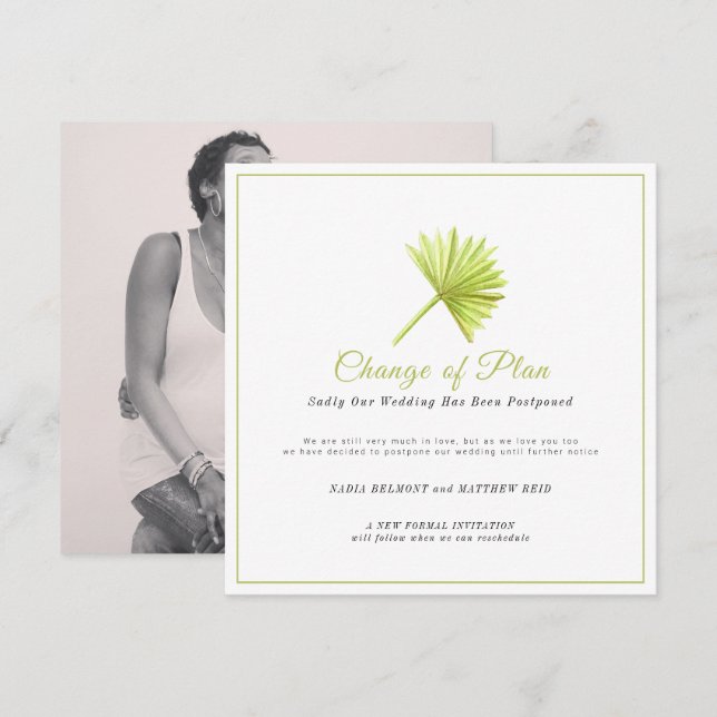 Reserva La Fecha Cambio de plan de evento de boda pospuesto hoja de (Anverso / Reverso)