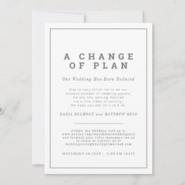 Reserva La Fecha Cambio de planes de boda: desenviando ya disponibl
