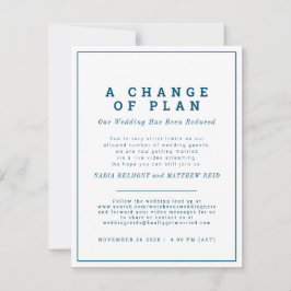 Reserva La Fecha Cambio de planes de boda, no invitados ahora trans