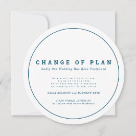 Reserva La Fecha Cambio de planes de boda pospuesto azul y blanco