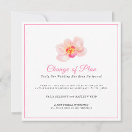 Reserva La Fecha Cambio de planes de boda pospuesto orquídea