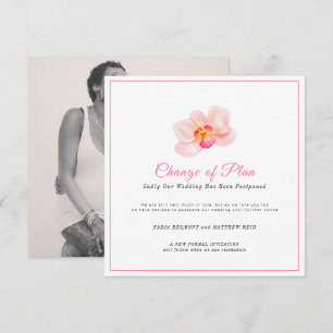 Reserva La Fecha Cambio de planes de boda pospuesto orquídea