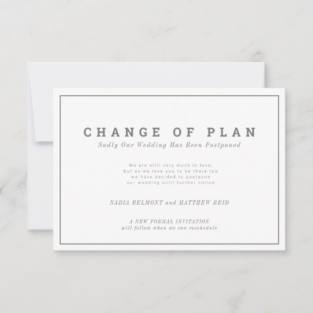 Reserva La Fecha Cambio de planes de evento de boda pospuesto paisa (Anverso)