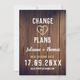 Reserva La Fecha Cambio de planes de guión personalizado de madera