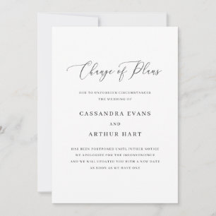 Reserva La Fecha Cambio de planes elegante simple Boda no foto