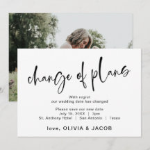 Cambio De Planes | Moderno Blanco y Negro