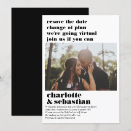 Reserva La Fecha Cambio del plan de boda virtual Guardar la foto de