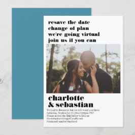 Reserva La Fecha Cambio del plan de boda virtual Guardar la foto de