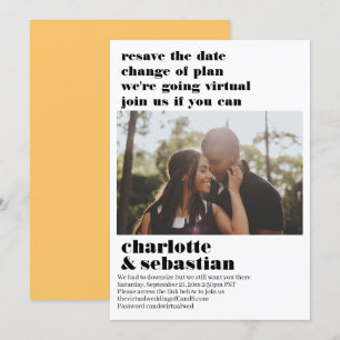 Reserva La Fecha Cambio del plan de boda virtual Guardar la foto de