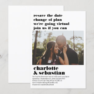 Reserva La Fecha Cambio del plan de boda virtual Guardar la foto de