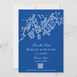Reserva La Fecha Camden Maine Map Elegante código QR