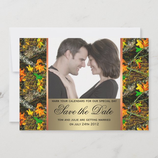 Reserva La Fecha Camo Save the Date Photo (Anverso)