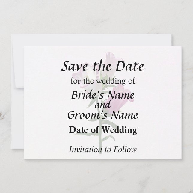 Reserva La Fecha Campanas de Canterbury rosadas (Anverso)