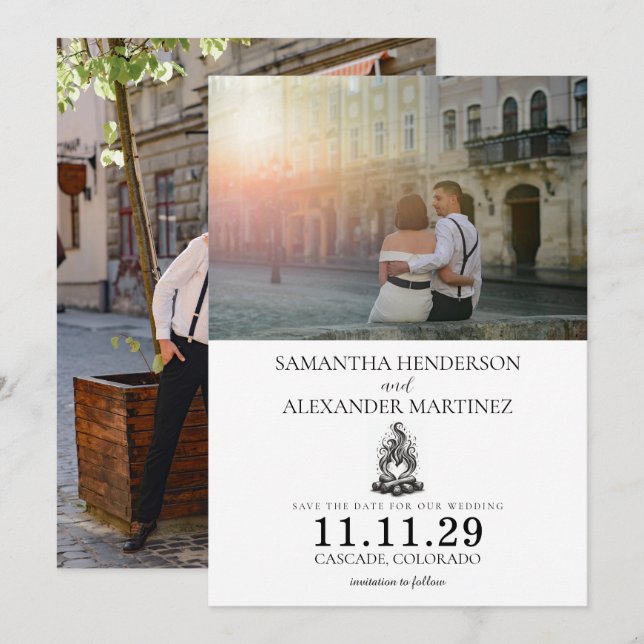 Reserva La Fecha Campfire Love (Anverso / Reverso)