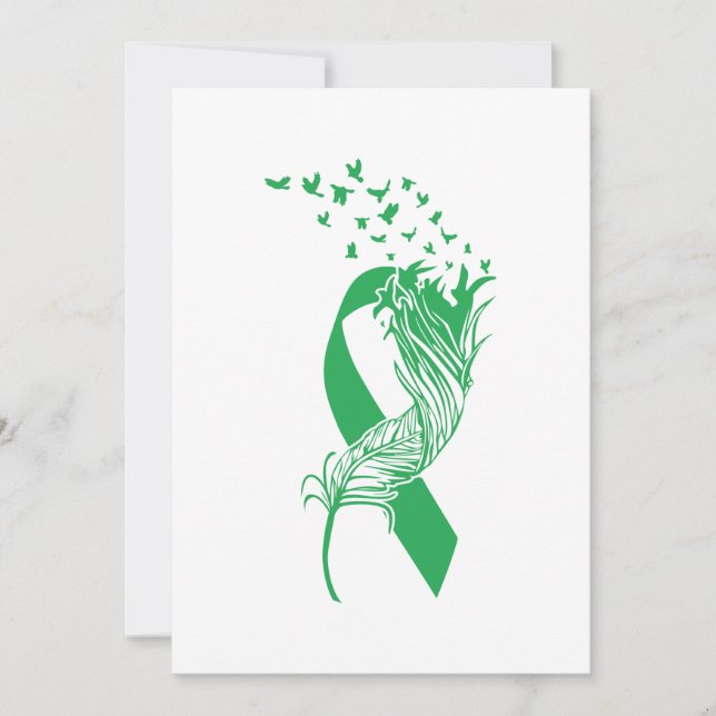 Reserva La Fecha Cancer Green Ribbon Feather Birds (Anverso)