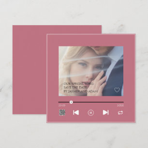 Reserva La Fecha Canción de Boda Romántica Magenta Rosa QR