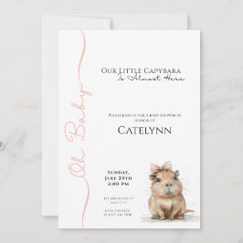 Reserva La Fecha Capybara Baby Shower Invitation • Oh Baby Girl
