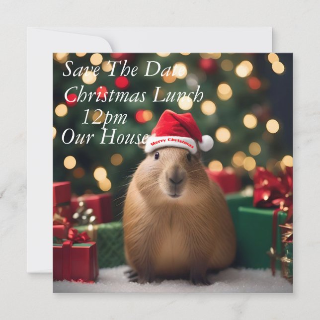 Reserva La Fecha "Capybara Claus: Un lugar festivo para las maravil (Anverso)
