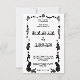 Reserva La Fecha Carnaval festival negro y blanco