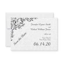 Carta de amor de Rosa negro Boda salva la fecha