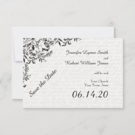 Reserva La Fecha Carta de amor de Rosa negro Boda salva la fecha
