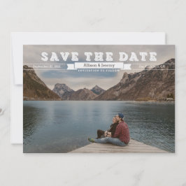 Reserva La Fecha Cartas antiguas en bloques Sepia Foto Guardar fech