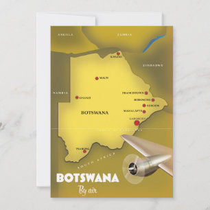 Reserva La Fecha Cartel de viaje al estilo vintage de Botswana