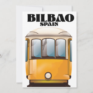 Reserva La Fecha Cartel de viaje en tranvía de Bilbao España