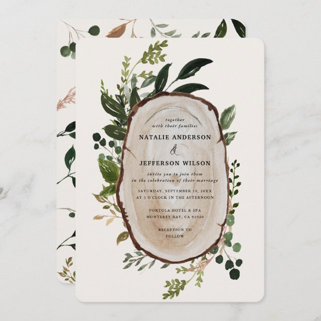 Reserva La Fecha Casa de campo rústica elegante matrimonio (Anverso / Reverso)