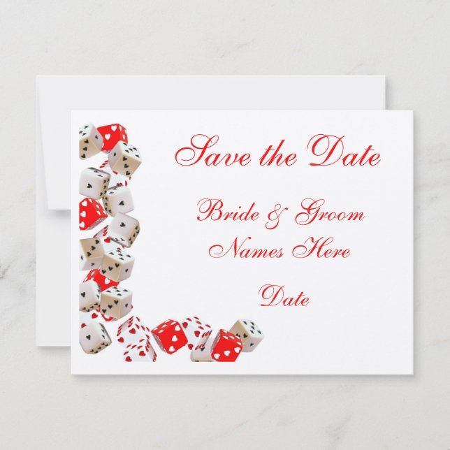 Reserva La Fecha Casino Las Vegas Wedding Save the Date Cards (Anverso)