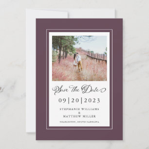 Reserva La Fecha Cassis Purple Borders Foto Save the Date Boda