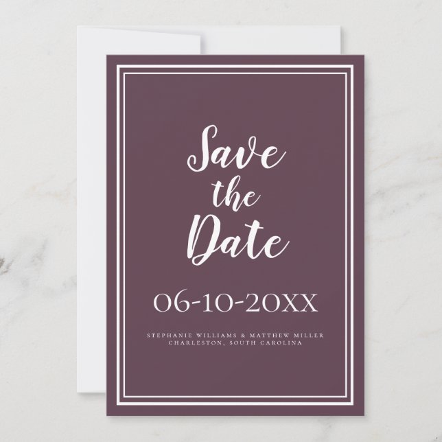Reserva La Fecha Cassis Simple Guardar La Caligrafía De Boda De Fec (Anverso)