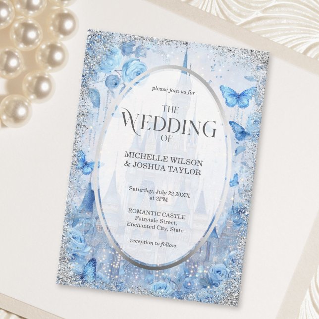 Reserva La Fecha Castillo de Cuento de Hadas Bosque Encantado Marip (Enchanted Woods Fairytale Castle Floral Butterflies Save The Date)