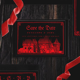 Reserva La Fecha Castillo fronterizo gótico de vampiros boda negro 
