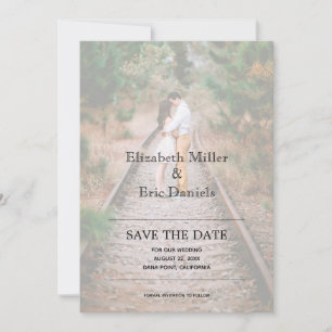 Reserva La Fecha Casual Faux Vellum Engagement Photo Save the Date
