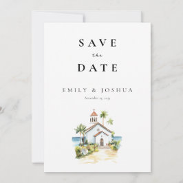 Reserva La Fecha Catholic Church Watercolor Wedding