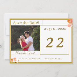 Reserva La Fecha Católica Terracota Rosa Flat Save the Date Card