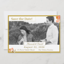 Católica Terracota Rosa Flat Save the Date Card