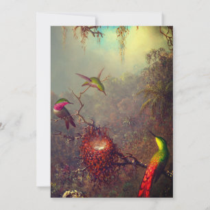 Reserva La Fecha Cattleya Orchid y tres Hummingbirds Heade