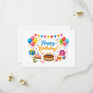 Reserva La Fecha Celebración Colorida de Cumpleaños Feliz