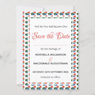 Reserva La Fecha CELEBRACIÓN DE BODAS Patriótica Personalizada en S