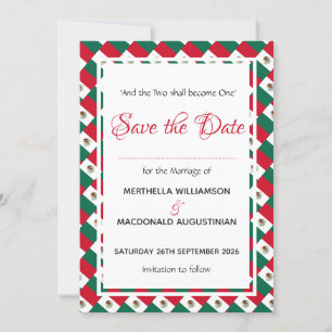 Reserva La Fecha Celebración de Costumbre Patriótica Mexicana Boda