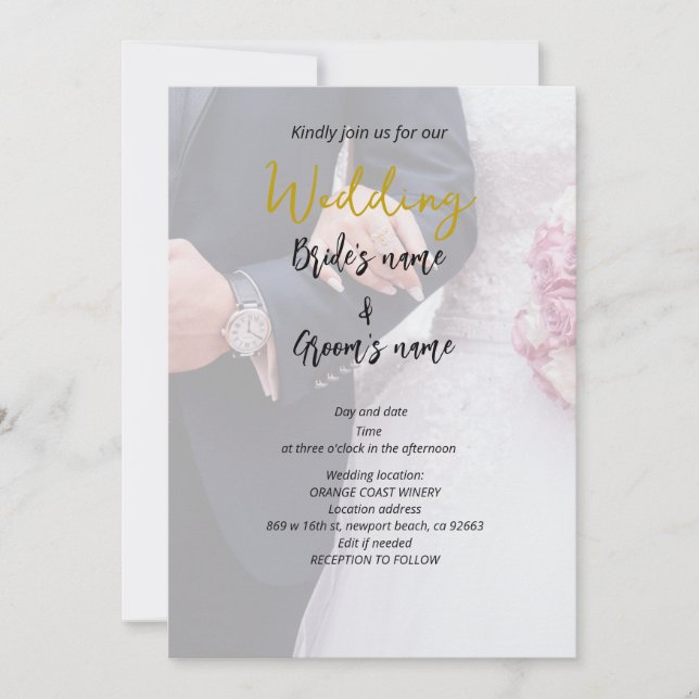 Reserva La Fecha Celebración de la fiesta de novias (Anverso)