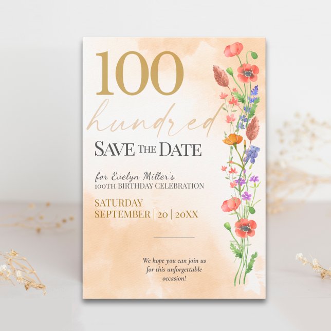 Reserva La Fecha Celebración del 100 cumpleaños de la suave flor si (Subido por el creador)